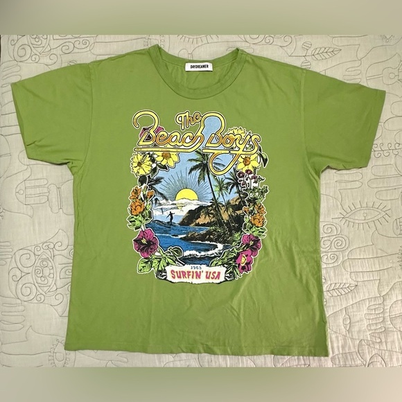 NWOT Daydreamer The Beach Boys 1963 Ringer Tee L in Matcha - Picture 4 of 10